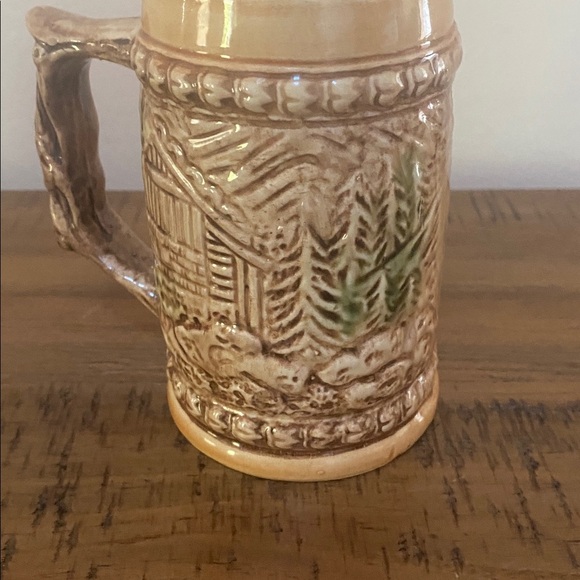 Vintage Ceramic Beer Stein Men Pipe Barrel Woods Made in Japan - Picture 7 of 8